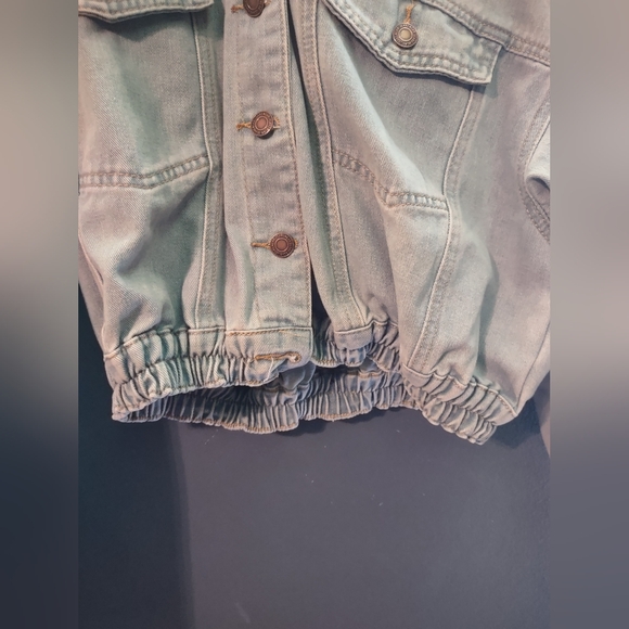 Women's Blue Denim Hooded Jacket - Size S - Picture 4 of 7